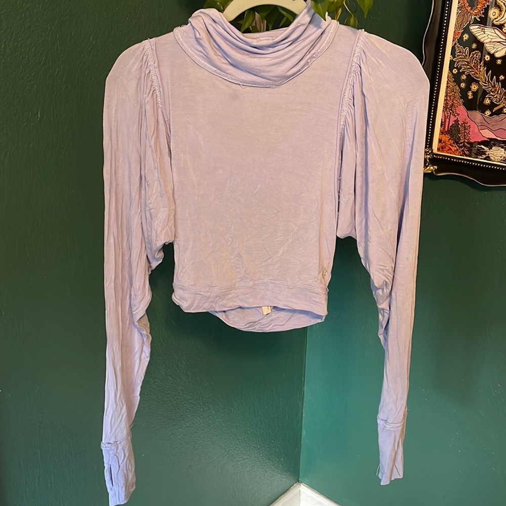 Free People Shining Light Long Sleeve Open Back Top